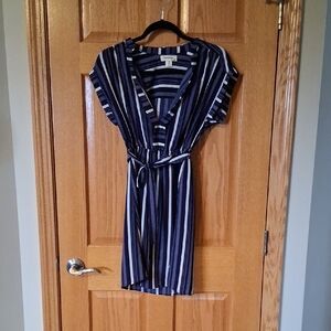 Monteau Blue and White Striped Top